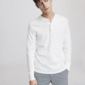 Classic Cotton Henley - White